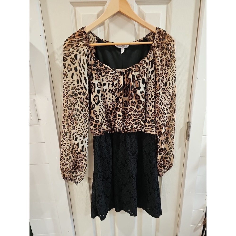 Speechless Juniors dress Medium Leopard/Lace - Picture 1 of 8